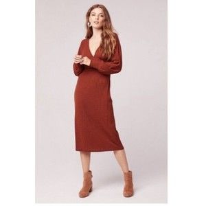 BAND OF GYPSIES RUST MIDI DRESS,NWT,MSRP-$110,XS